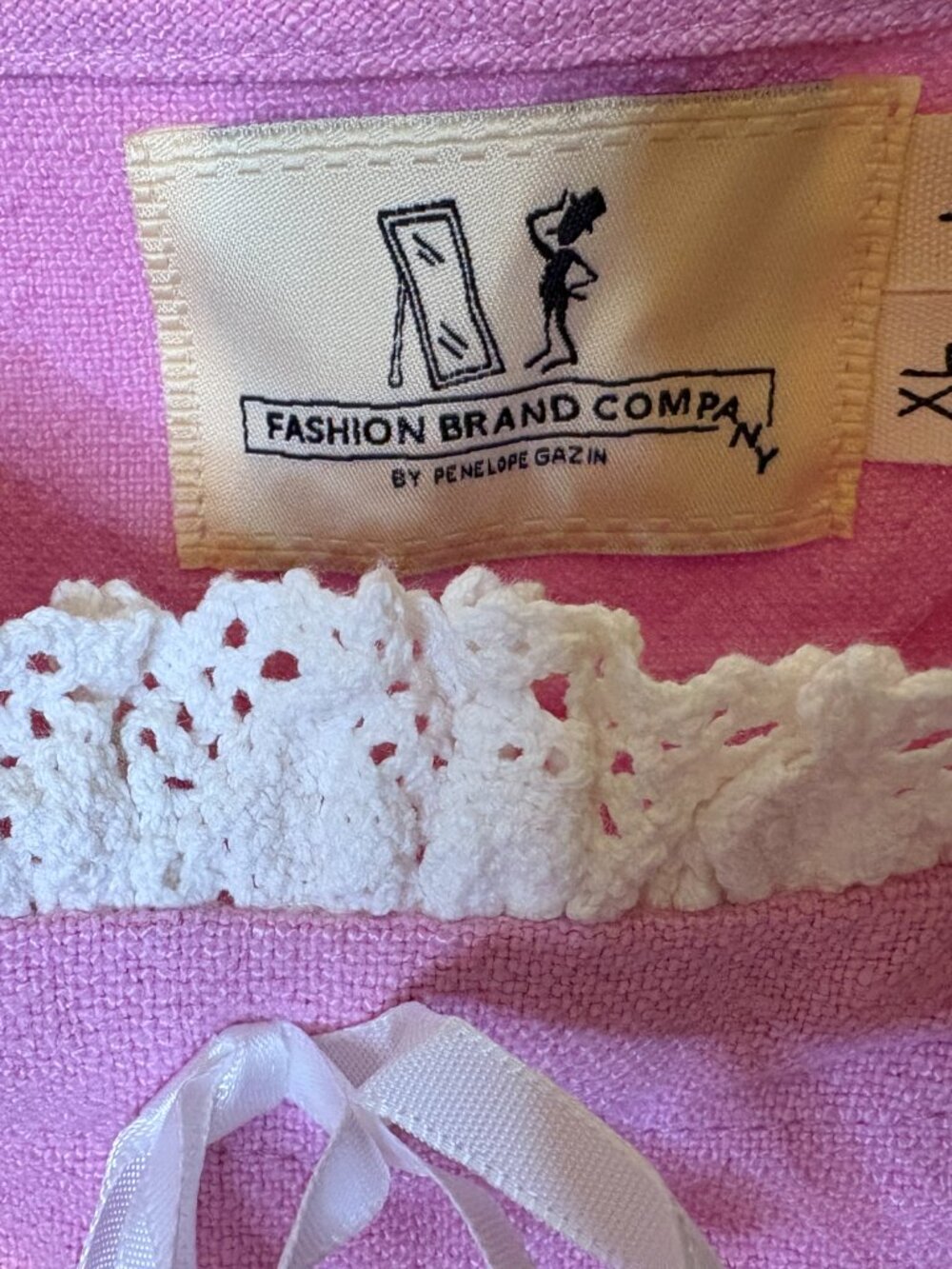 Fashion Brand Company Breeze On My Linen Pink Sweetheart Dress L / XL NWOT - Picture 2 of 4